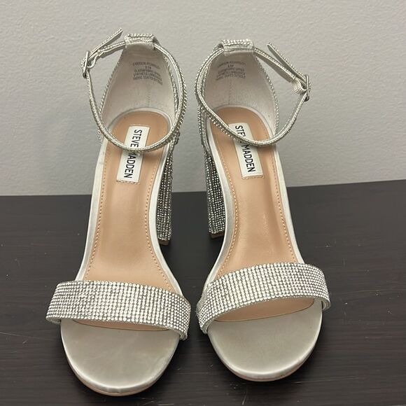 Steve Madden Womens Carrson Rhinestone Heels Sandal Size 8.5 - Picture 7 of 9